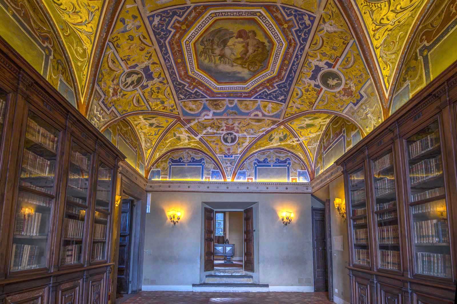 Biblioteca, affresco sul soffitto "L'oroscopo delle nozze" di Zuccari 1570